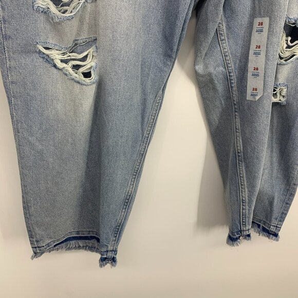 Old Navy Jeans Slouchy Straight Distressed High Rise Button Fly - Picture 5 of 9